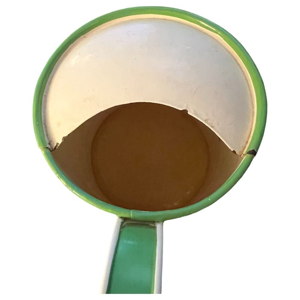 Vtg Enameled Steel Watering Can Bluebird Garden Handpainted Double-Sided India - Picture 10 of 16